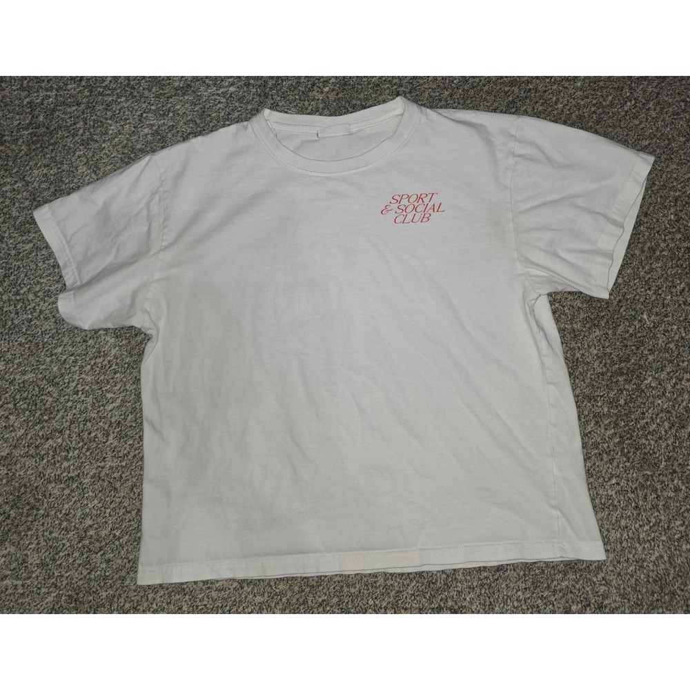 Wilo The Label Sport & Social Club Graphic T-Shirt White Red Size M Cotton
